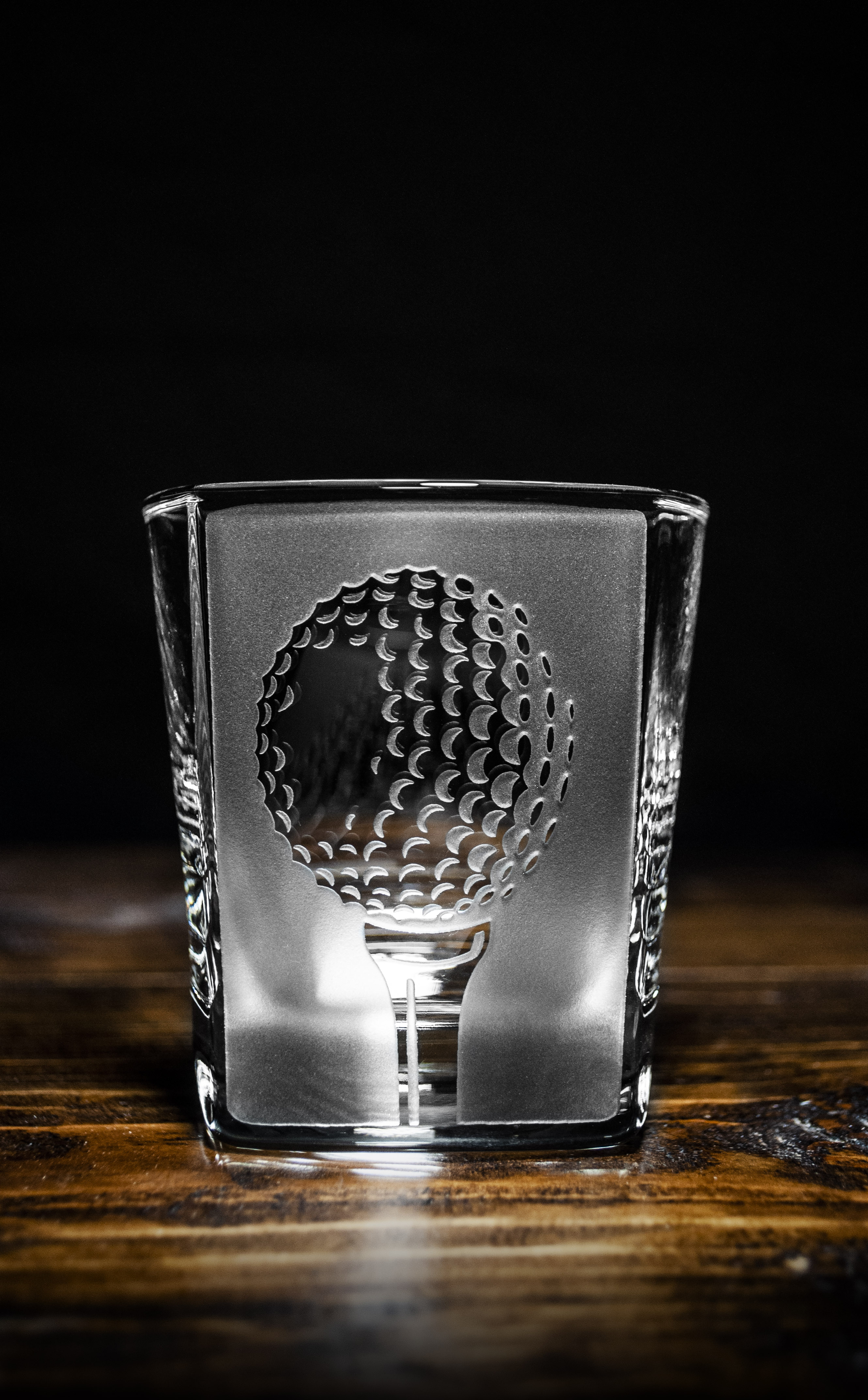 Golf Ball Square Rocks Glass