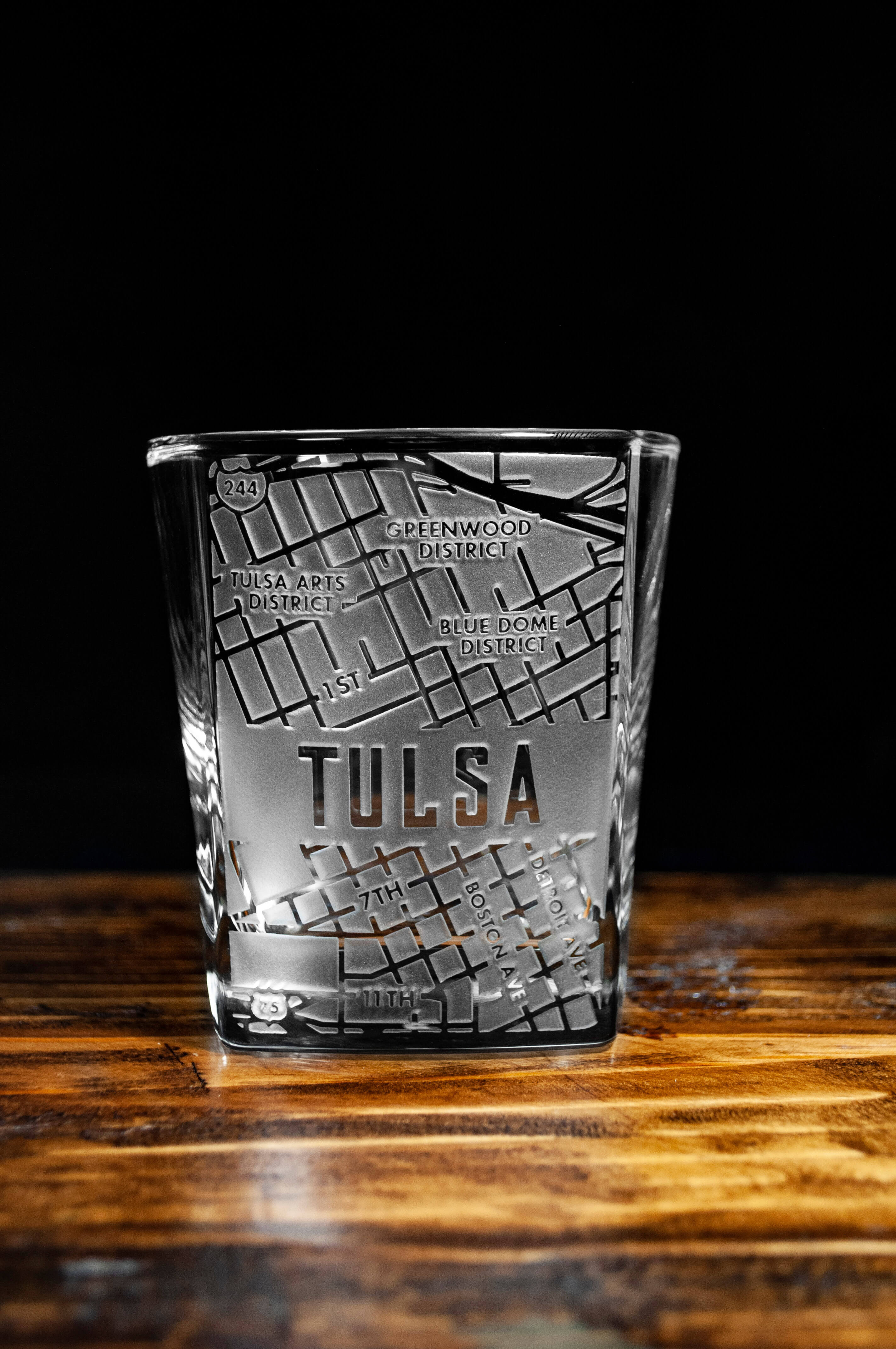 Square Rocks Glass : Tulsa Map