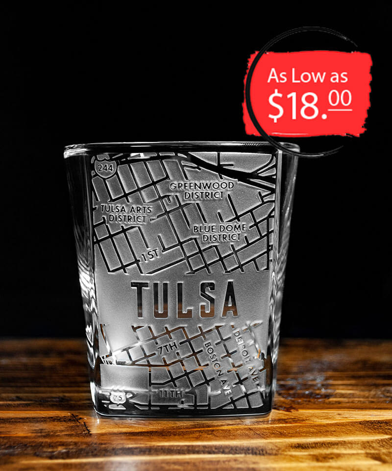 Square Rocks Glass : Tulsa Map